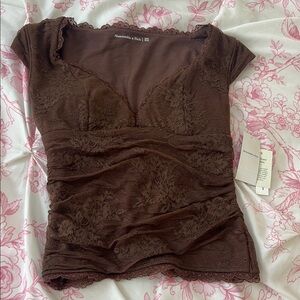 Abercrombie & Fitch Brown Lace Top